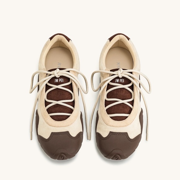 Caitlin Lace-up Ballerina Sneakers - Light Brown - Picture 2 of 7